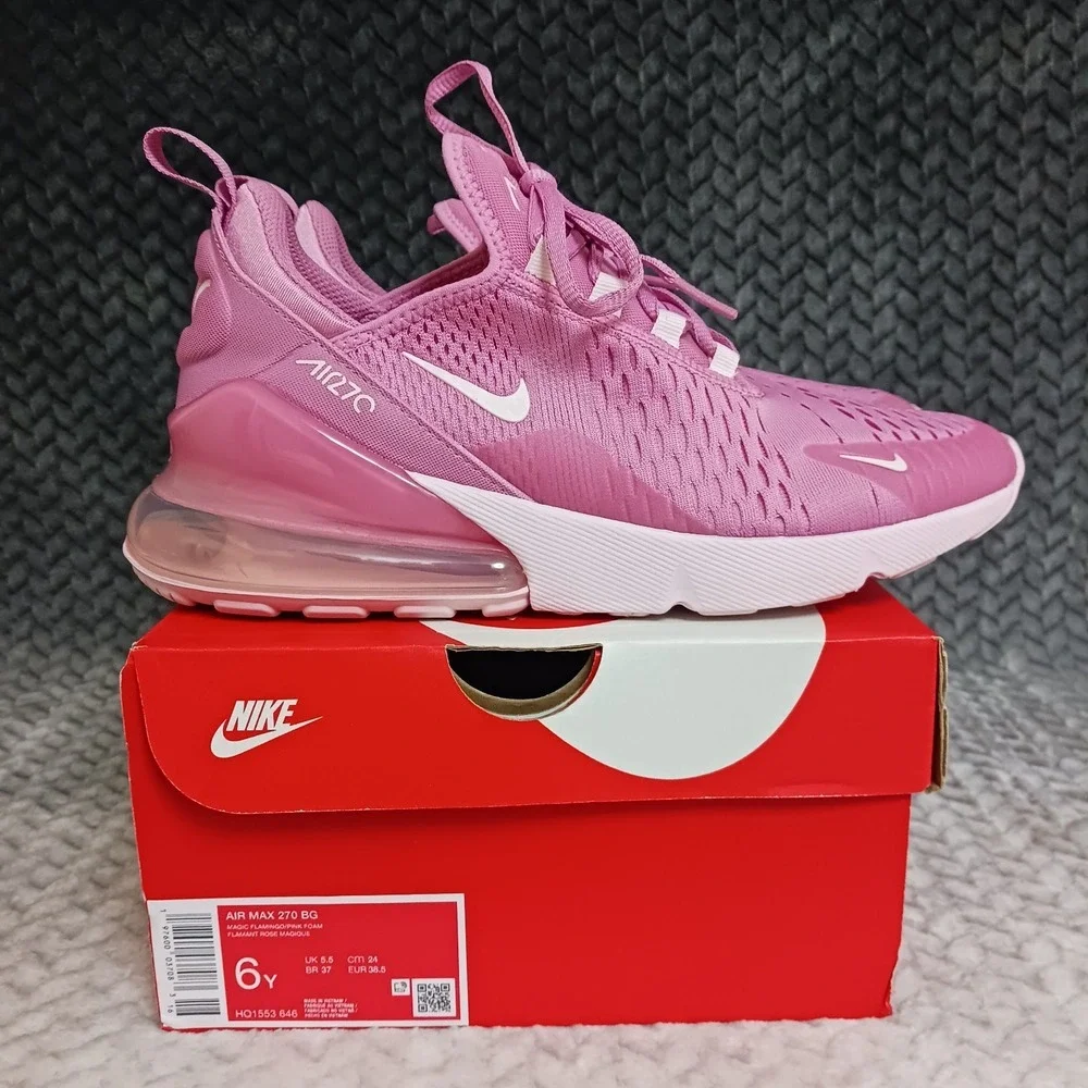 Nike Air Max 270 Magic Flamingo Pink Foam GS Sneakers Shoes Size 6Y Women's 7.5
